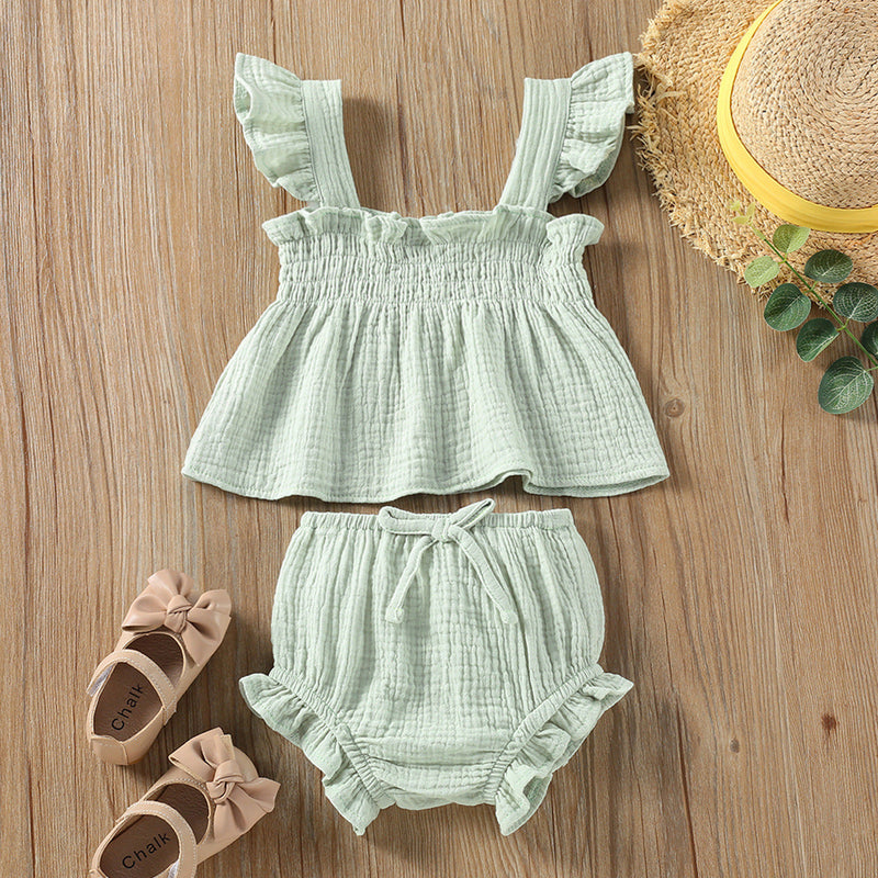 Girls Solid Color Sling Top 