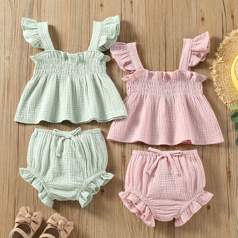 Girls Solid Color Sling Top 