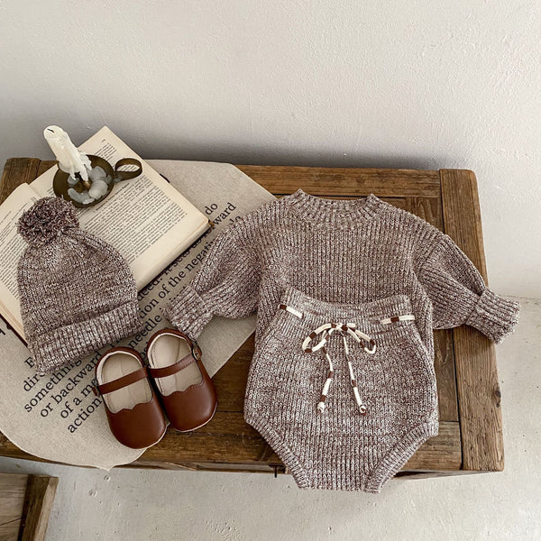 Infant Baby Girl 3-Piece Knitted