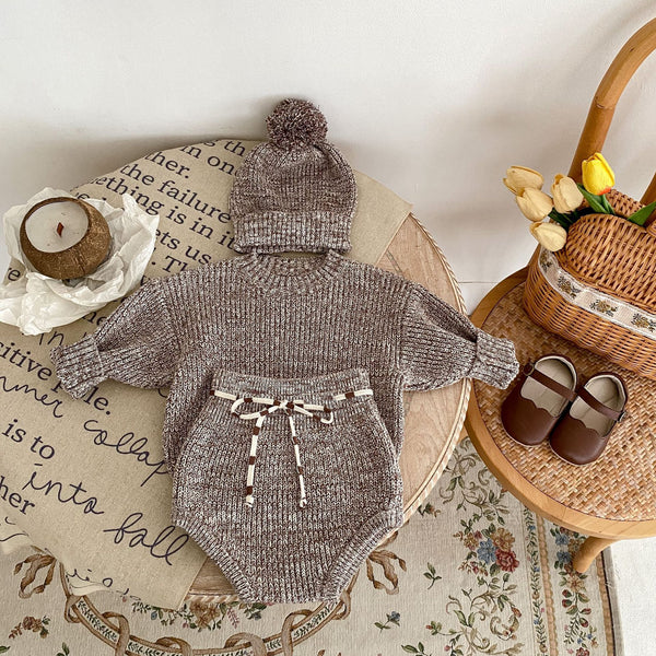 Infant Baby Girl 3-Piece Knitted