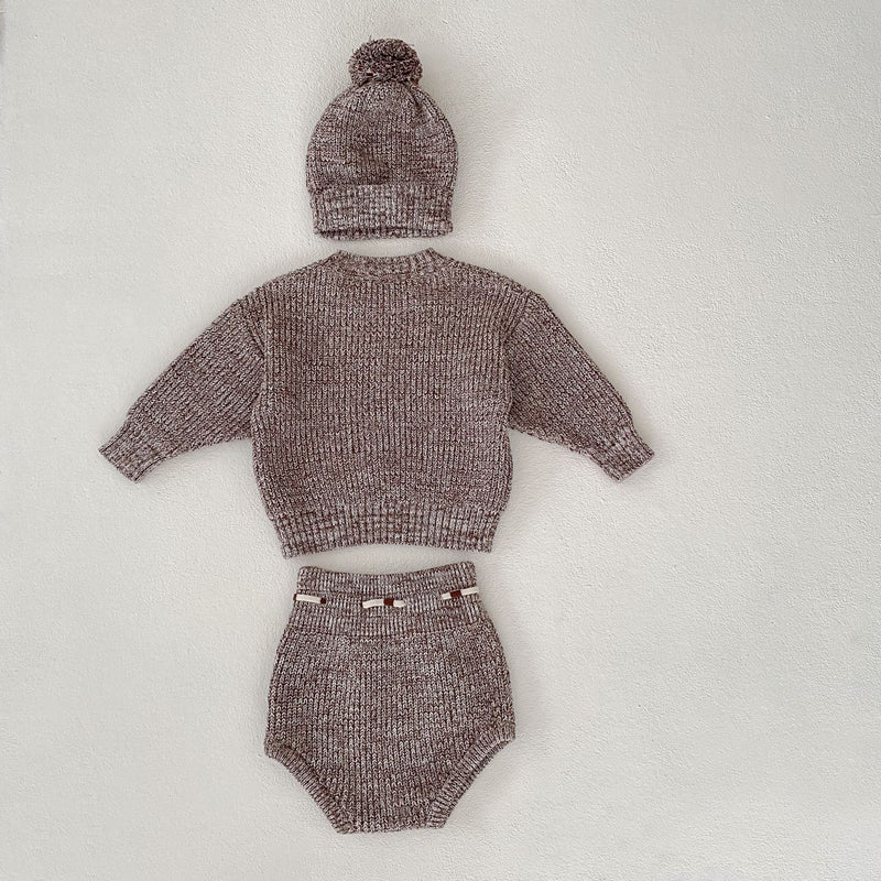 Infant Baby Girl 3-Piece Knitted