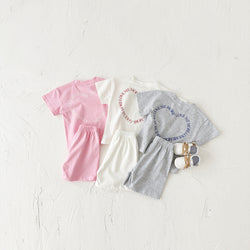 Korean Style Girls Short Sleeve Suit