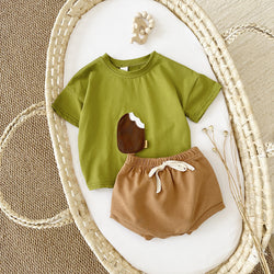 Girls Cotton Shorts Suit